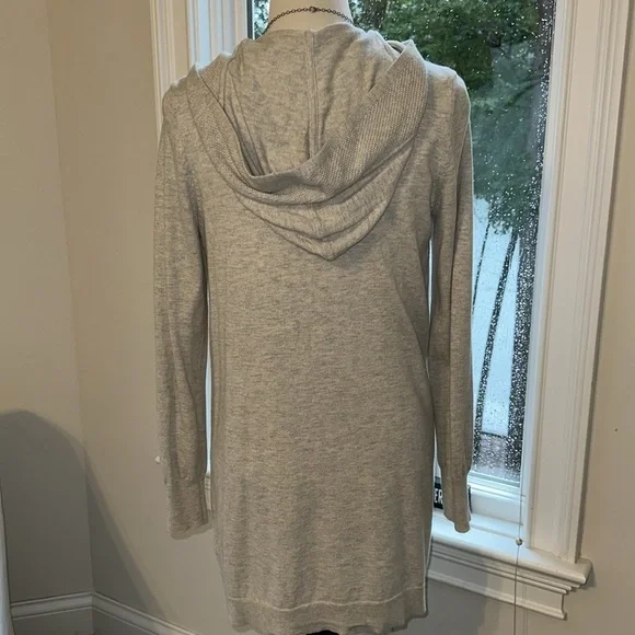 The White Company Hooded Open Cardigan, Merino/Cotton, light Grey, Medium, EUC - Picture 7 of 8